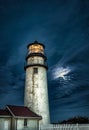 Lighthouse at twilight against dramatic sky Royalty Free Stock Photo