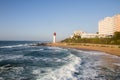 The Lighthouse at Umhlanga with Waves Royalty Free Stock Photo