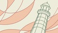 Lighthouse under an overcast sky, symbolizing steadfastness and coastal beauty, vector design Generative AI Royalty Free Stock Photo