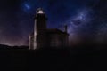 Lighthouse Under the Stars Royalty Free Stock Photo