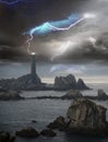 Lighthouse under the storm Royalty Free Stock Photo