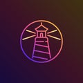 Lighthouse vector concept colorful round outline icon