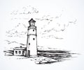 Lighthouse. Vector drawing Royalty Free Stock Photo