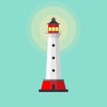 Lighthouse vector flat design. Lighthouses for navigation. beacon icons Searchlight towers for maritime navigational guidance.