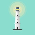 Lighthouse vector flat design. Lighthouses for navigation. beacon icons Searchlight towers for maritime navigational guidance.