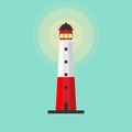 Lighthouse vector flat design. Lighthouses for navigation. beacon icons Searchlight towers for maritime navigational guidance.