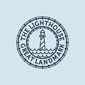 Lighthouse Vector Illustration Logo Design. Lighthouse or Beacon Premium Logo Design. Ocean, Beacon and Lighthouse Logo Concept Royalty Free Stock Photo