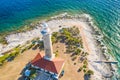 Lighthouse of Veli Rat on the island of Dugi Otok, Croatia, beautiful sea Royalty Free Stock Photo