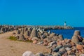 Lighthouse at Ventspils South Pier in Latvia Royalty Free Stock Photo