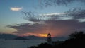 Lighthouse of Victoria Harbour at dusk