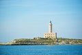 The Lighthouse of Vieste, rises on the isle of Santa Eufemia. Royalty Free Stock Photo