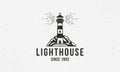 Lighthouse vintage logo.