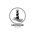 lighthouse vintage logo vector design illustration