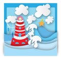 Lighthouse with waves Royalty Free Stock Photo