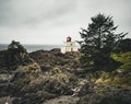 Lighthouse West coast Vancouver Island near Ucluelet British Columbia Canada on the Wild Pacific Trail Royalty Free Stock Photo