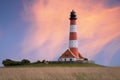 Lighthouse of Westerhever, North Frisia, Germany Royalty Free Stock Photo