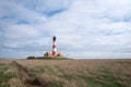 Lighthouse of Westerhever, North Frisia, Germany Royalty Free Stock Photo