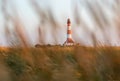 Lighthouse Westerhever in North Frisia North Sea