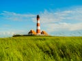 Lighthouse Westerhever on the North Sea