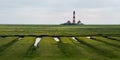 Lighthouse westerhever sheep field Sankt Peter Ording Royalty Free Stock Photo