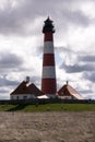 Lighthouse Westerheversand in Westerhever Royalty Free Stock Photo