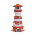 Lighthouse on white background. Light as guide to ship Royalty Free Stock Photo