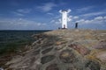 Lighthouse windmill Stawa Mlyny in Swinoujscie, Royalty Free Stock Photo