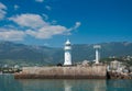 Lighthouse in Yalta, Crimea. Royalty Free Stock Photo