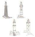 Lighthouses - four illustrations