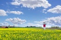 Lighthouses and a rapeseed field in south Sweden, Ven Island