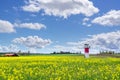 Lighthouses and a rapeseed field in south Sweden, Ven Island