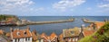 Lighthouses at Whitby Harbour in Whitby, North Yorkshire Royalty Free Stock Photo