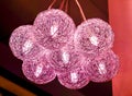 Lighting ball hanging from the ceiling on black background Royalty Free Stock Photo