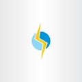 lighting bolt vector yellow blue logo Royalty Free Stock Photo