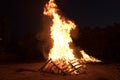 Lighting of bonfires at Jewish holiday of Lag Baomer Royalty Free Stock Photo