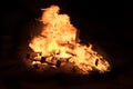 Lighting of bonfires at Jewish holiday of Lag Baomer Royalty Free Stock Photo