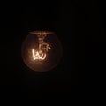 A lighting bulb in black background