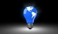 Lighting Bulb with world map. Royalty Free Stock Photo