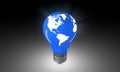 Lighting Bulb with world map. Royalty Free Stock Photo