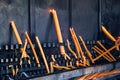 Lighting and burning candles as prayer and promise, Fatima, Portugal