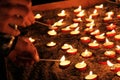 Lighting the candles in the cathedral