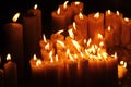 Lighting candles in chapel of Our Lady from the Kamenita vrata Stone Gate in Zagreb to remember and honor the deceased loved