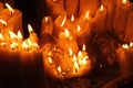 Lighting candles in chapel of Our Lady from the Kamenita vrata Stone Gate in Zagreb to remember and honor the deceased loved