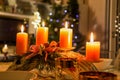 Lighting candlestick, candle, advent, christmas tree outside