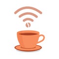 ÃÂ¡up of coffee and wifi symbol. Eps 10 vector illustration