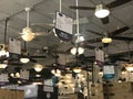 The lighting department at Lowe`s Home Improvement store Royalty Free Stock Photo