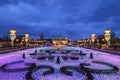 Lighting design of the rink at VDNH on Christmas and new year holidays in the evening, Moscow