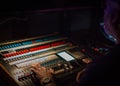 Lighting desk during the performance of Dr Hook playing at the Aylesbury Waterside Theatre