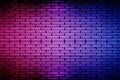 Lighting effect neon light on brick wall texture for background Royalty Free Stock Photo