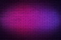 Lighting effect neon light on brick wall texture for background Royalty Free Stock Photo